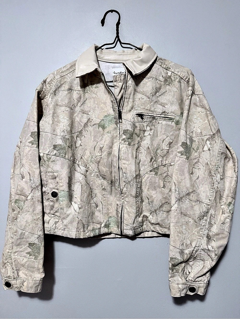 Love Fire Floral Muted Pattern Jean Style Jacket XS